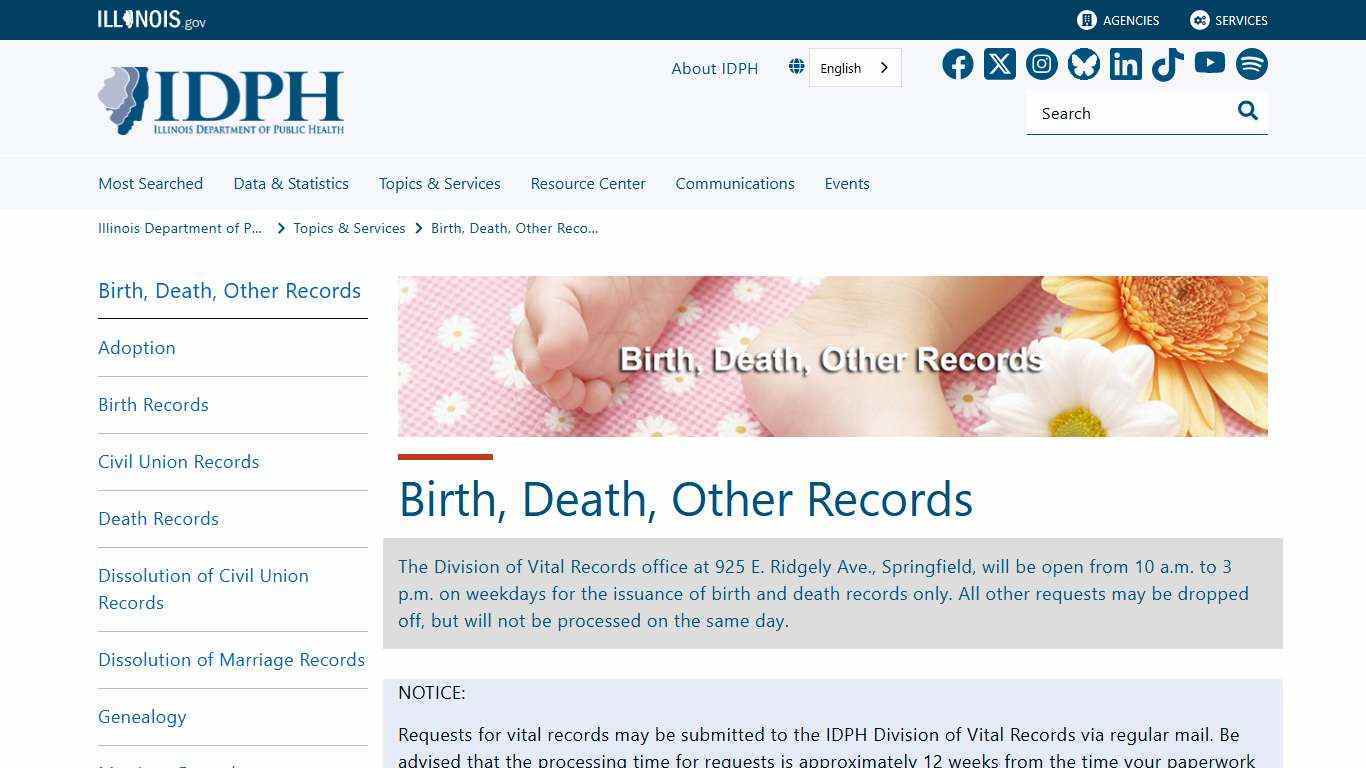 Birth, Death, Other Records