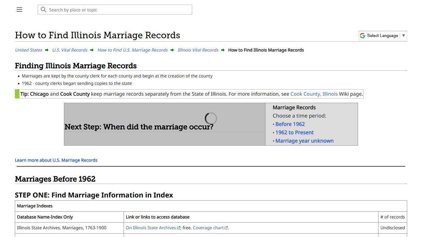 How to Find Illinois Marriage Records • FamilySearch